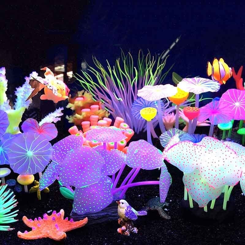 Aquarium Fish Enrichment - Silicone Glowing Landscape Artificial Fish Tank