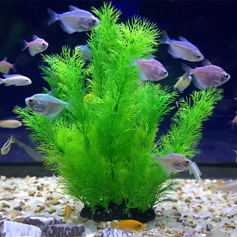 Aquarium Fish Enrichment - Artificial Aquarium Decor Plants Underwater Water