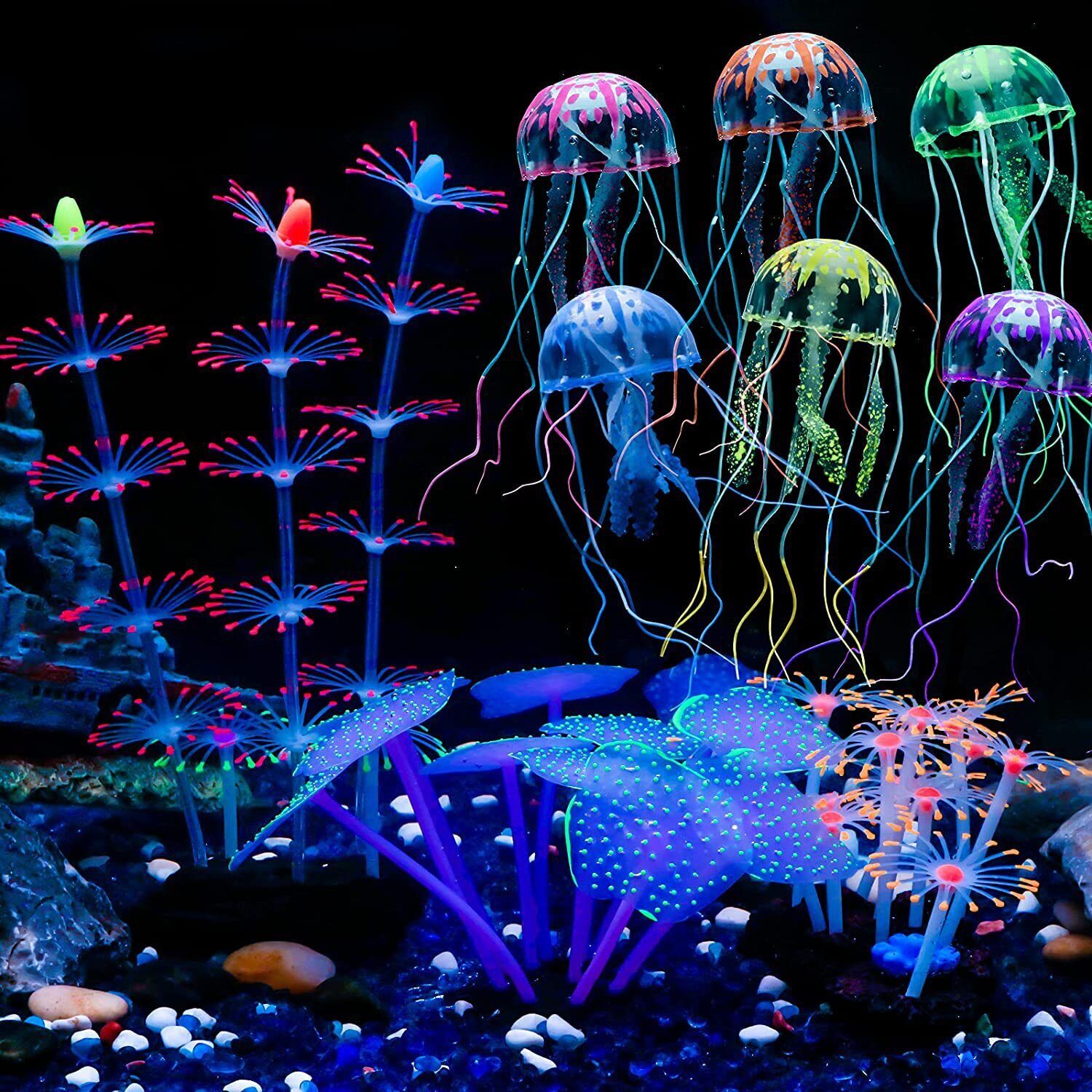Silicone Glowing Landscape Art - Aquarium Fish Enrichment review and price