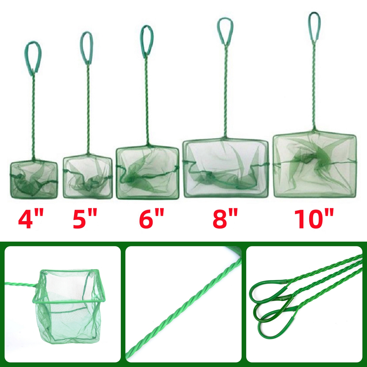 3~10 Inch Portable Nylon Green - Fish Net Handle review and price